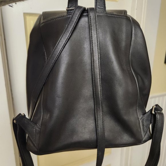 Black leather Coach backpack main image 4
